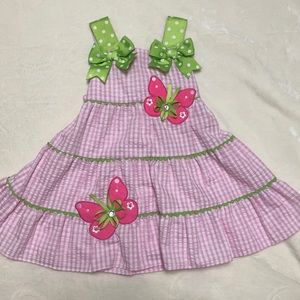 Rare Editions pink butterfly dress